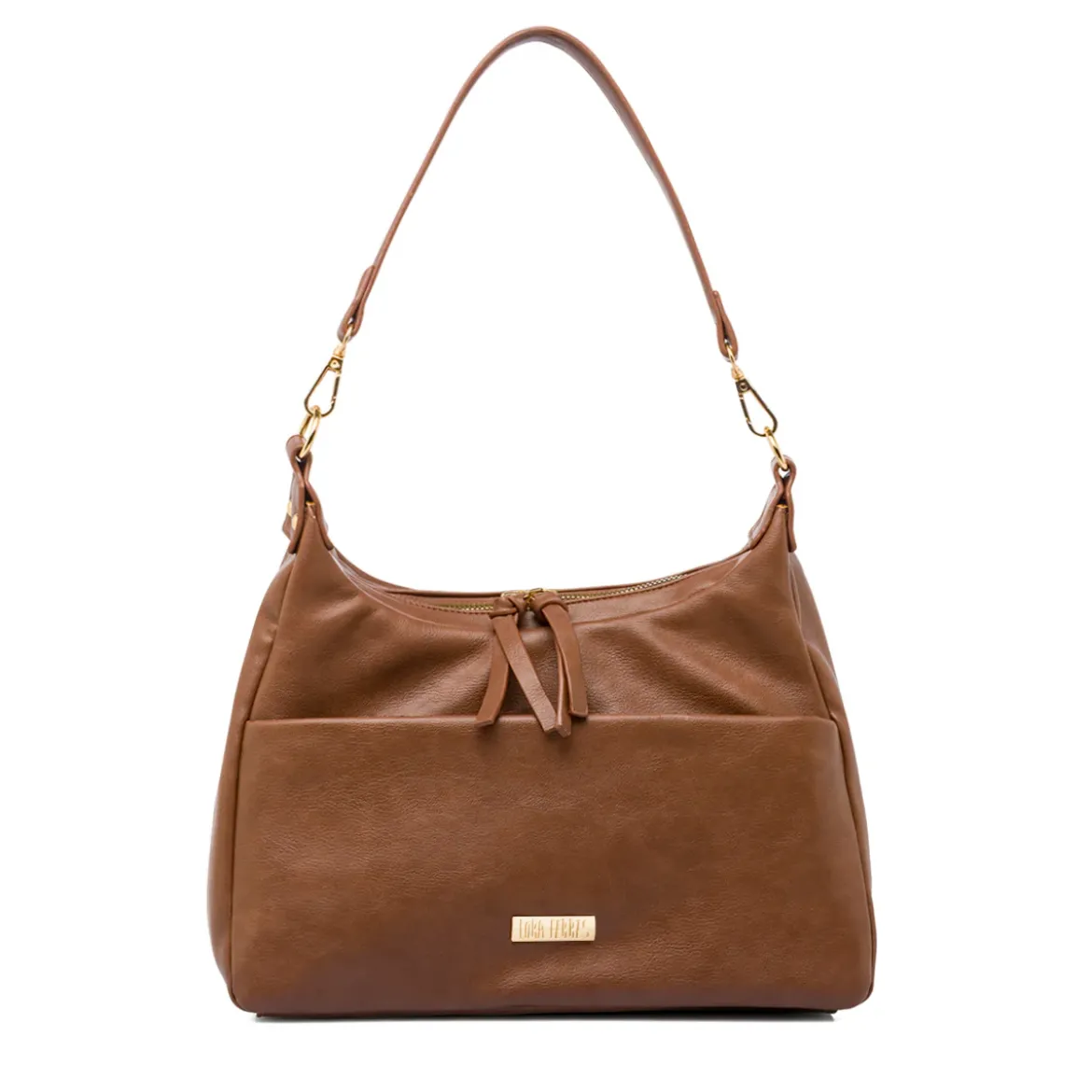 Borsa a spalla beige da Donna con tasca e zip Lora Ferres