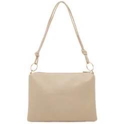 Borsa a spalla beige da Donna con rifiniture dorate Lora Ferres