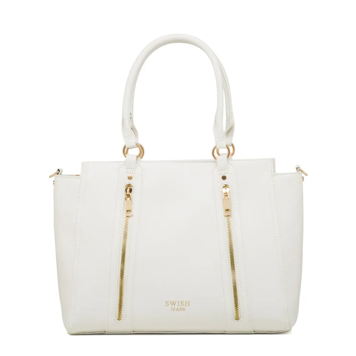 Borsa a spalla bianca da Donna con dettaglio zip Swish Jeans