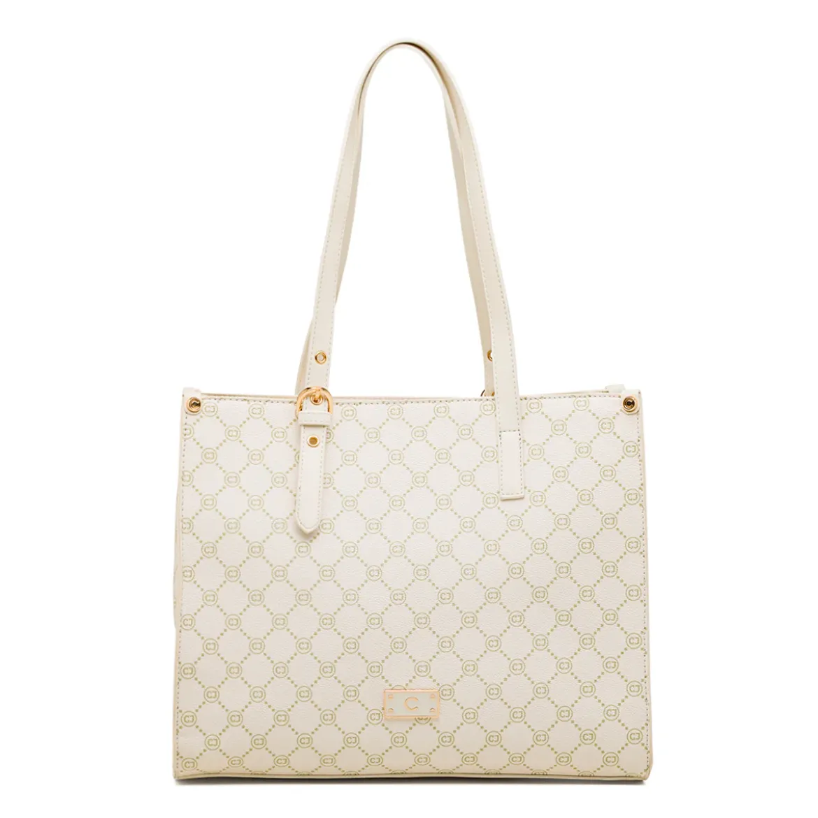 Borsa a spalla bianco off-white da Donna con dettaglio logo metallizzato Carrera Jeans