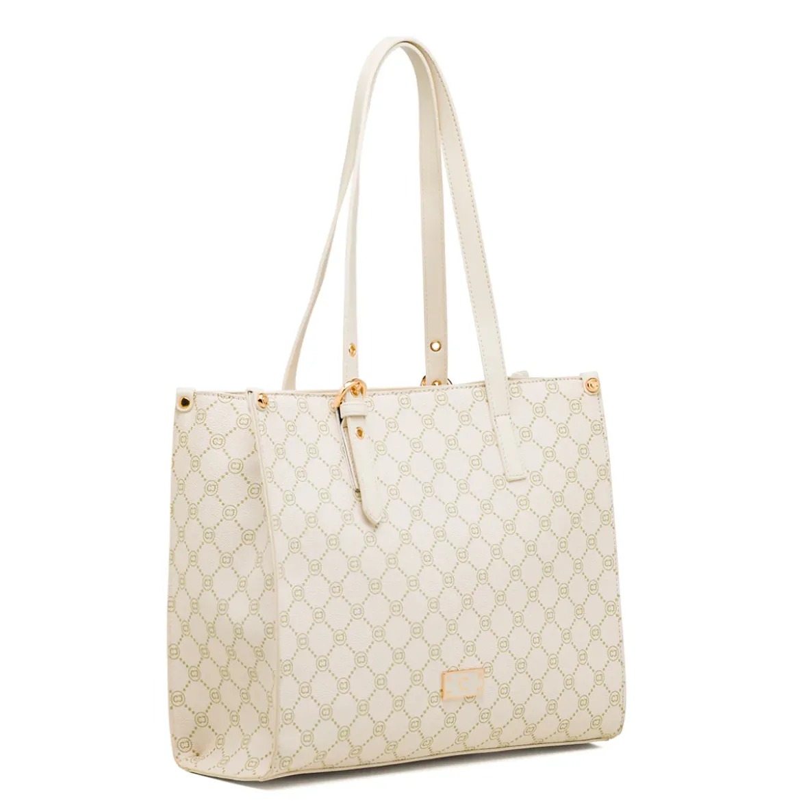 Borsa a spalla bianco off-white da Donna con dettaglio logo metallizzato Carrera Jeans