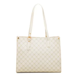 Borsa a spalla bianco off-white da Donna con dettaglio logo metallizzato Carrera Jeans
