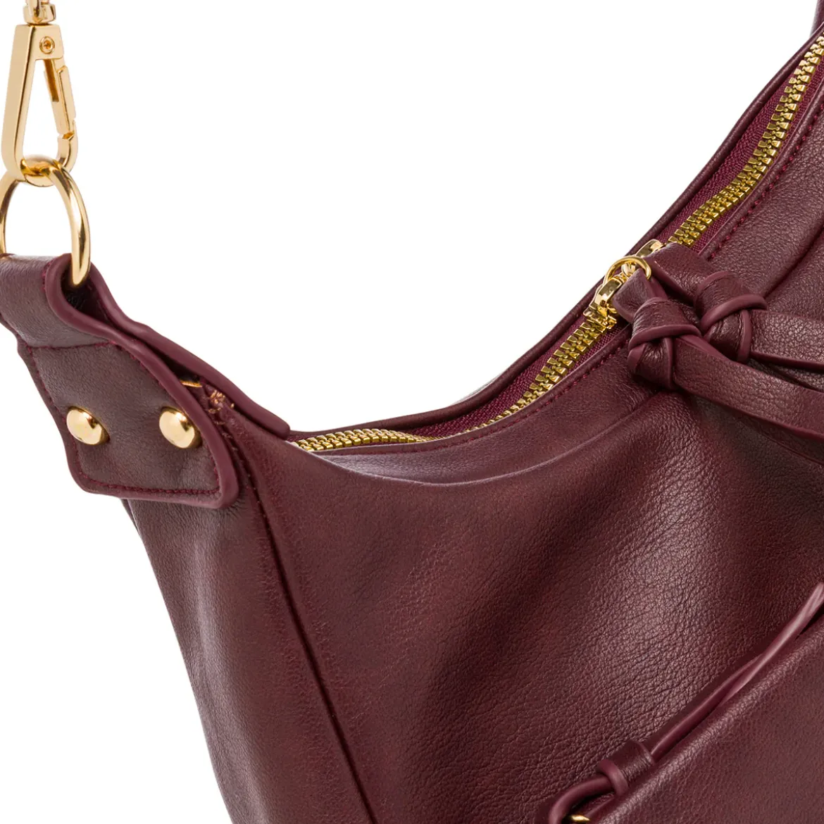Borsa a spalla Bordeaux da Donna con tasca frontale Lora Ferres