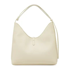 Borsa a spalla da Donna Bianco off-white con dettaglio oro Lora Ferres