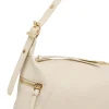 Borsa a spalla da donna Lora Ferres bianco off white con inserti dorati