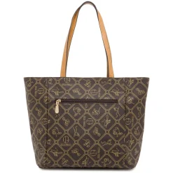 Borsa a spalla da Donna marrone con stampa logo Giulia Pieralli