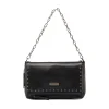 Borsa a Spalla da Donna Nera con Borchie e Catena Lora Ferres