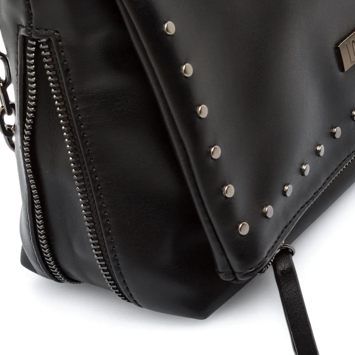 Borsa a Spalla da Donna Nera con Borchie e Catena Lora Ferres