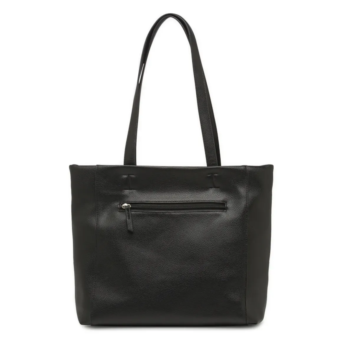 Borsa a spalla da donna nera Lora Ferres con zip e tasche esterne