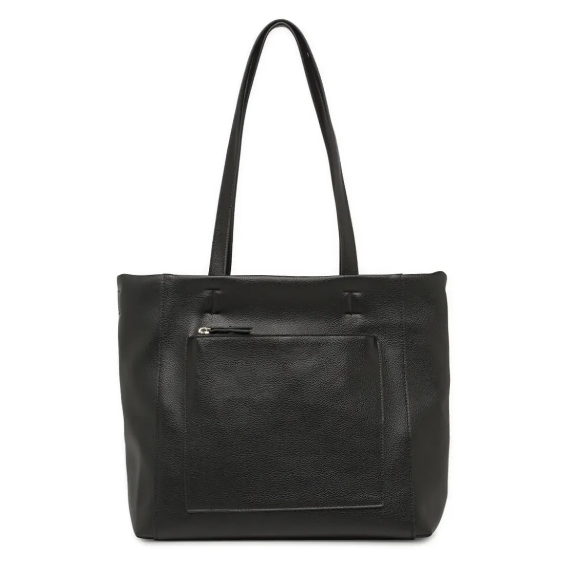 Borsa a spalla da donna nera Lora Ferres con zip e tasche esterne