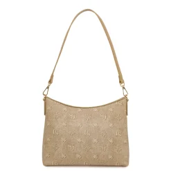 Borsa a Spalla Donna Beige con Logo All Over Swish Jeans