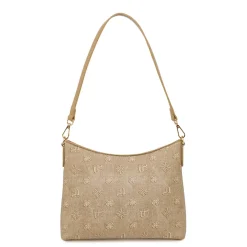 Borsa a Spalla Donna Beige con Logo All Over Swish Jeans