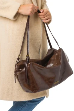 Borsa a spalla marrone da Donna Lora Ferres