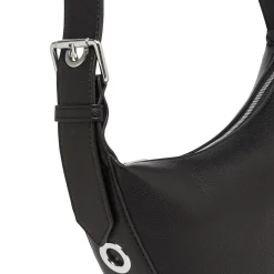 Borsa a Spalla Nera con Manico a Occhielli Swish Jeans