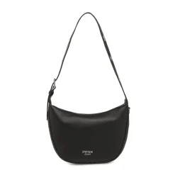 Borsa a Spalla Nera con Manico a Occhielli Swish Jeans