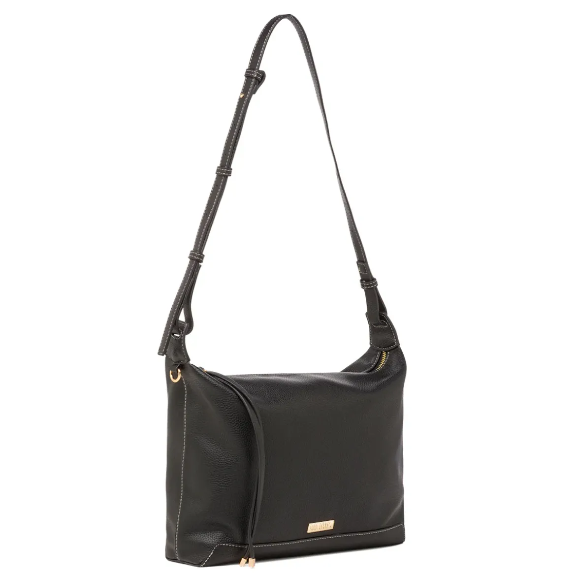 Borsa a spalla nera da Donna con cuciture a vista Lora Ferres
