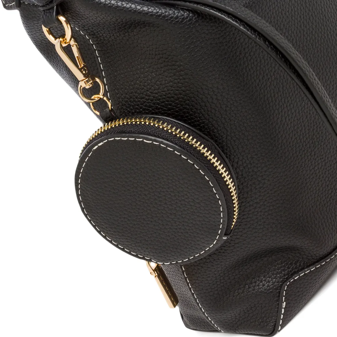 Borsa a spalla nera da Donna con cuciture a vista Lora Ferres