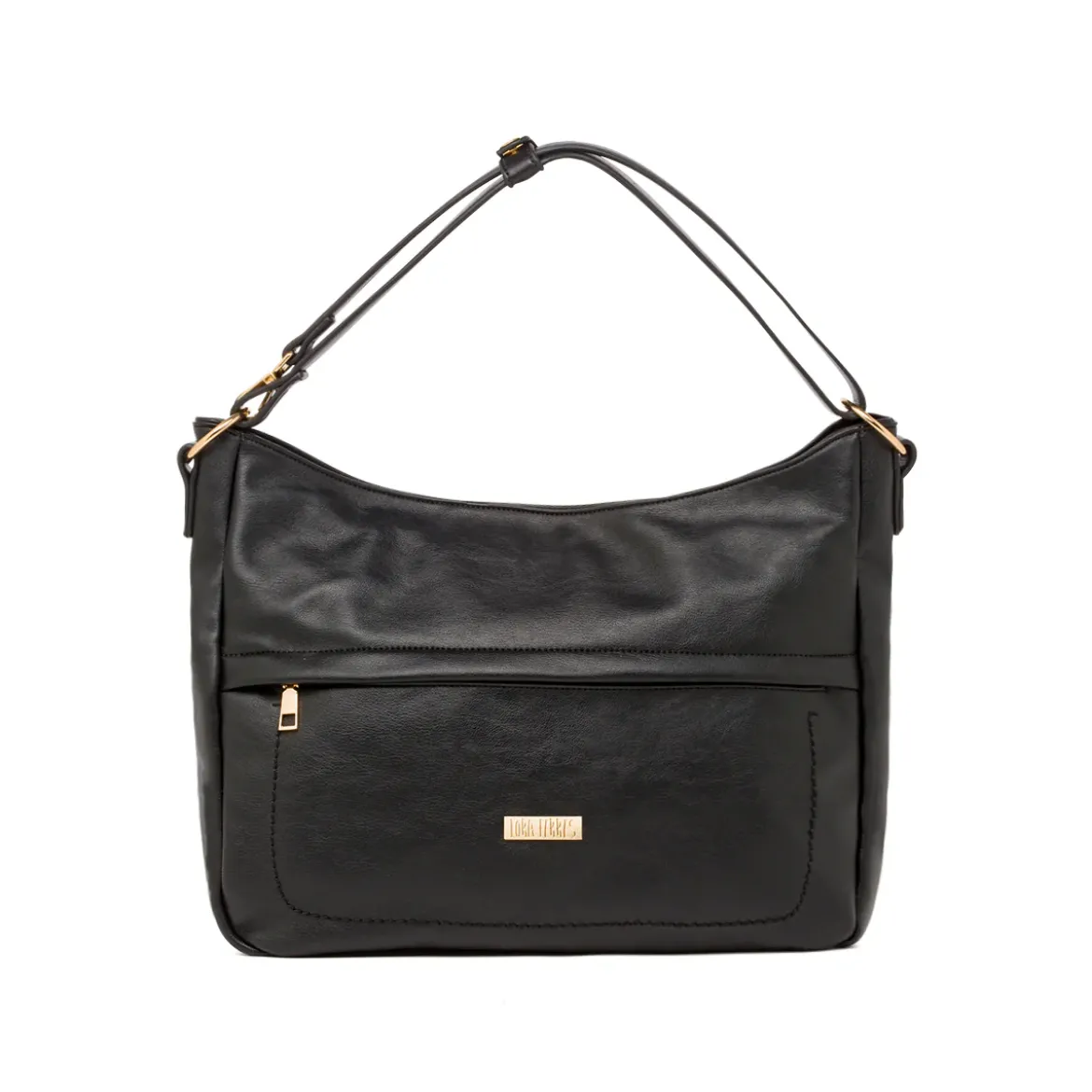 Borsa a spalla nera da Donna con tasca e logo frontale Lora Ferres