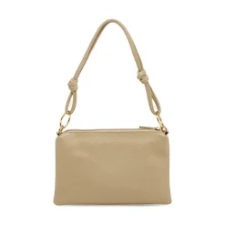 Borsa a spalla taupe da Donna con rifiniture dorate Lora Ferres