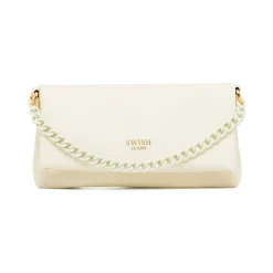 Borsa a Tracolla Bianca da Donna con catena e logo Swish Jeans