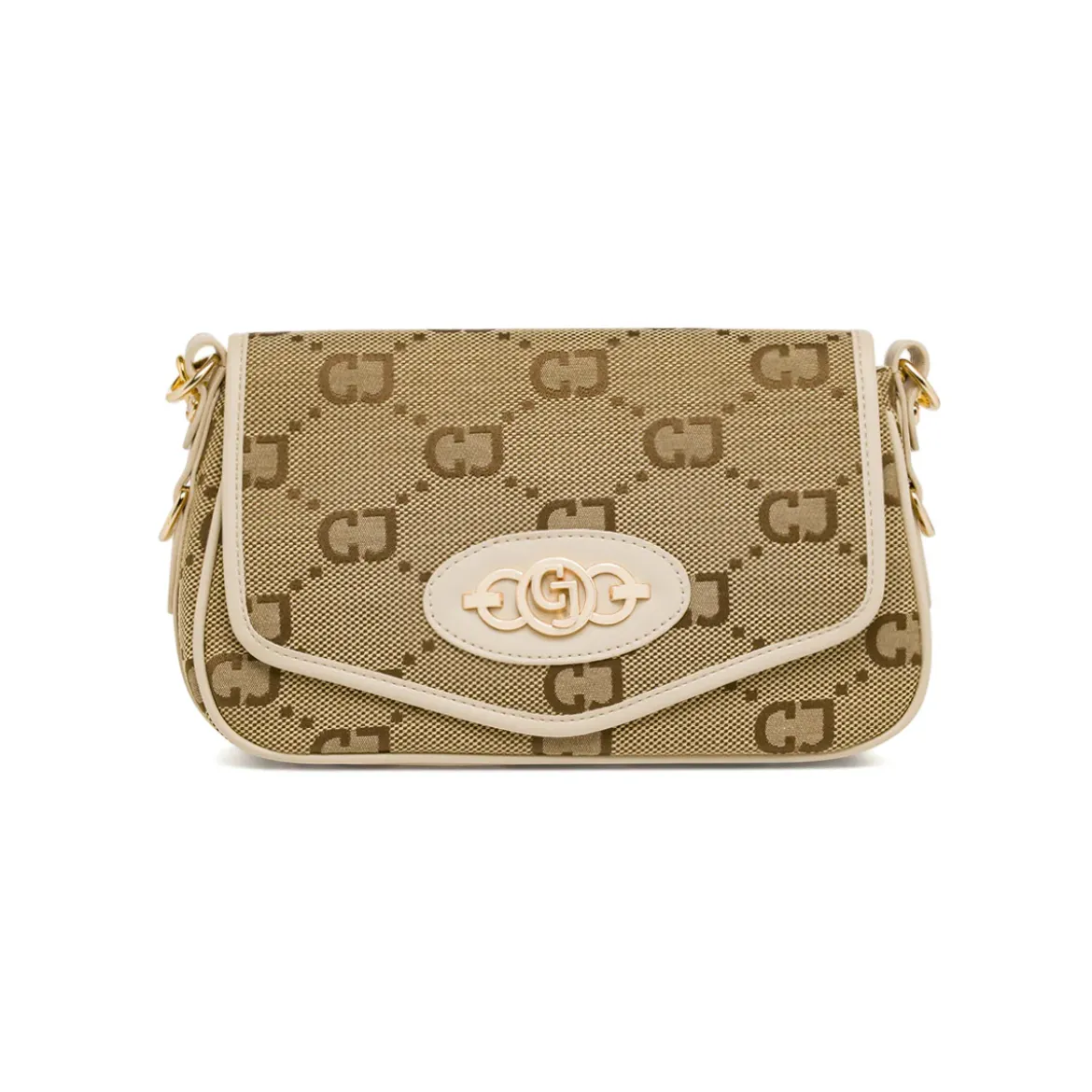 Borsa a tracolla da Donna beige con dettagli oro Carrera Jeans