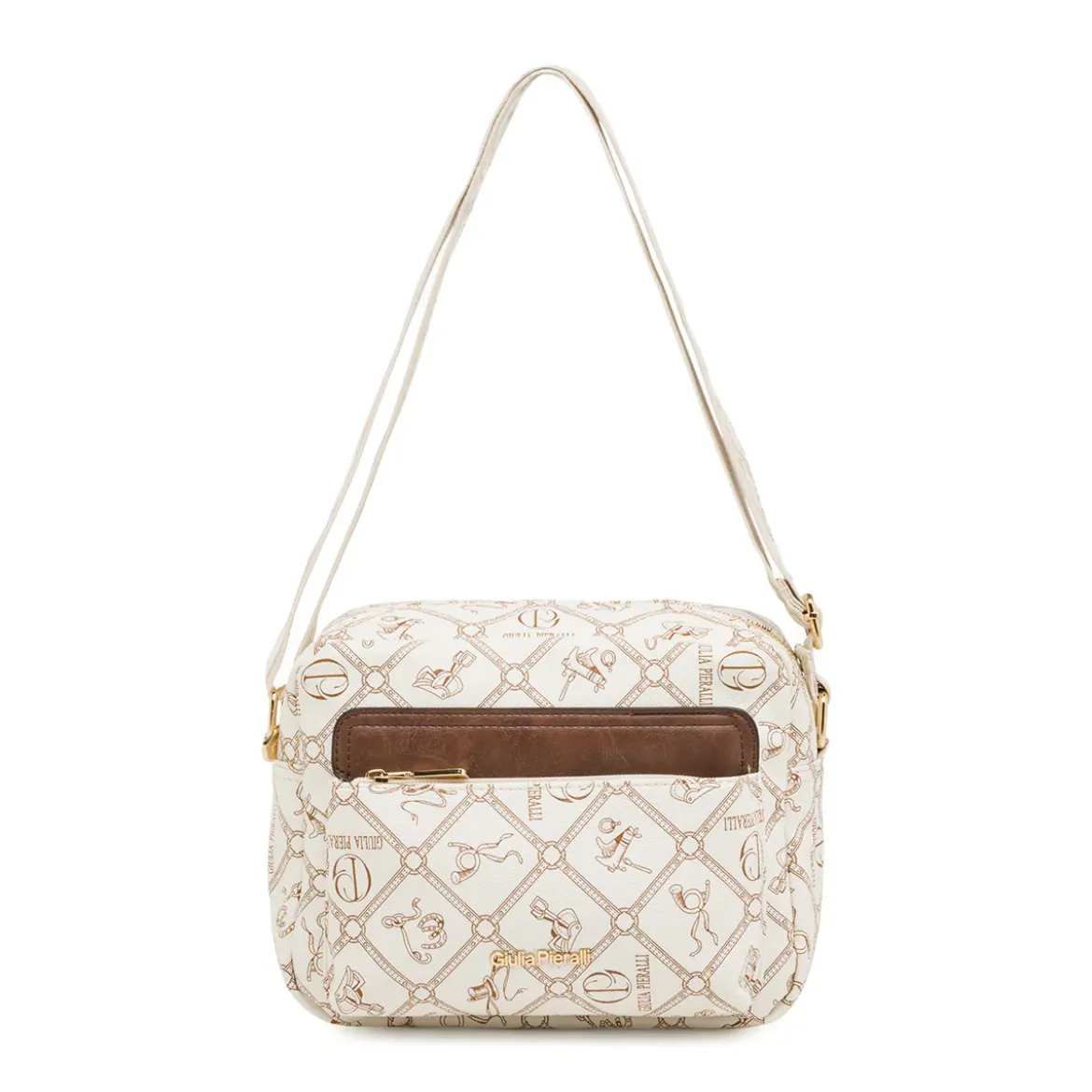 Borsa a tracolla da Donna beige con tasche Giulia Pieralli
