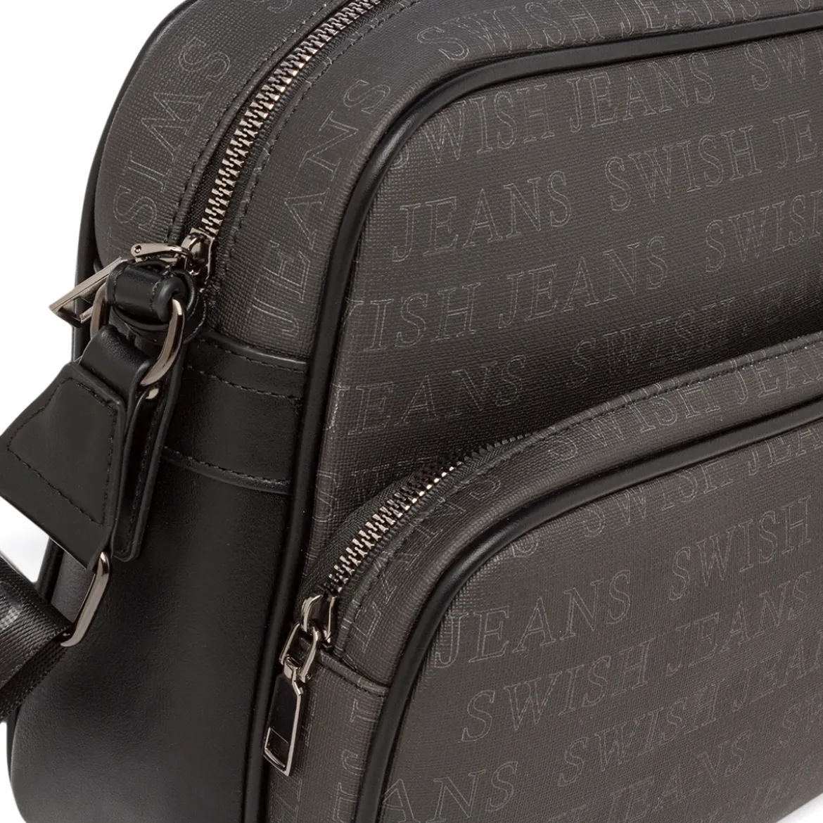 Borsa a Tracolla da Donna Nera con Doppia Tasca Swish Jeans