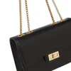 Borsa a tracolla donna nera Lora Ferres con catena metallica dorata