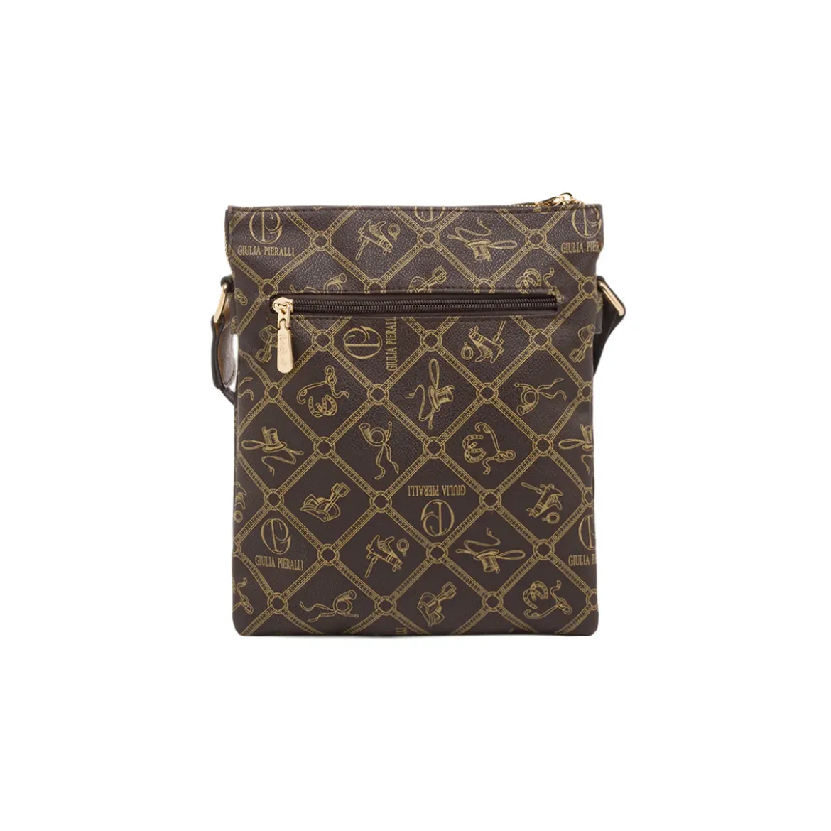 Borsa a tracolla marrone da Donna con stampa monogram Giulia Pieralli