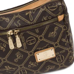 Borsa a tracolla marrone da Donna con stampa logo Giulia Pieralli