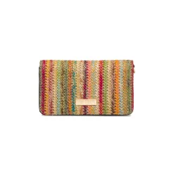Borsa a tracolla multicolore da Donna in tessuto intrecciato effetto rafia Lora Ferres