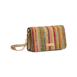 Borsa a tracolla multicolore da Donna in tessuto intrecciato effetto rafia Lora Ferres