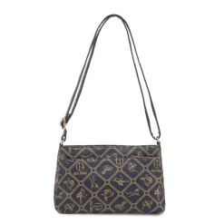 Borsa blu da Donna con stampa monogram e dettagli oro Giulia Pieralli