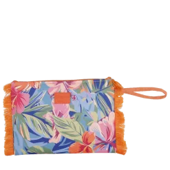 Borsa clutch da Donna arancione a fantasia floreale Camomilla Milano