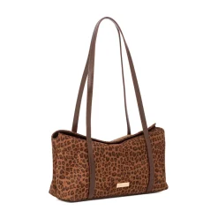 Borsa con stampa leopardata marrone da Donna Lora Ferres