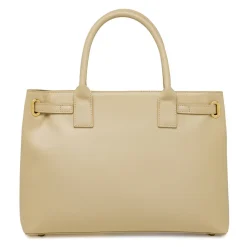 Borsa da donna beige con dettagli dorati e tracolla Lora Ferres