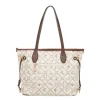 Borsa da Donna beige con stampa logata e tracolla Giulia Pieralli