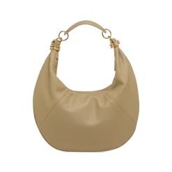 Borsa da Donna Lora Ferres taupe a forma di luna e con anelli dorati