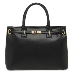 Borsa da donna nera con dettagli dorati e tracolla Lora Ferres
