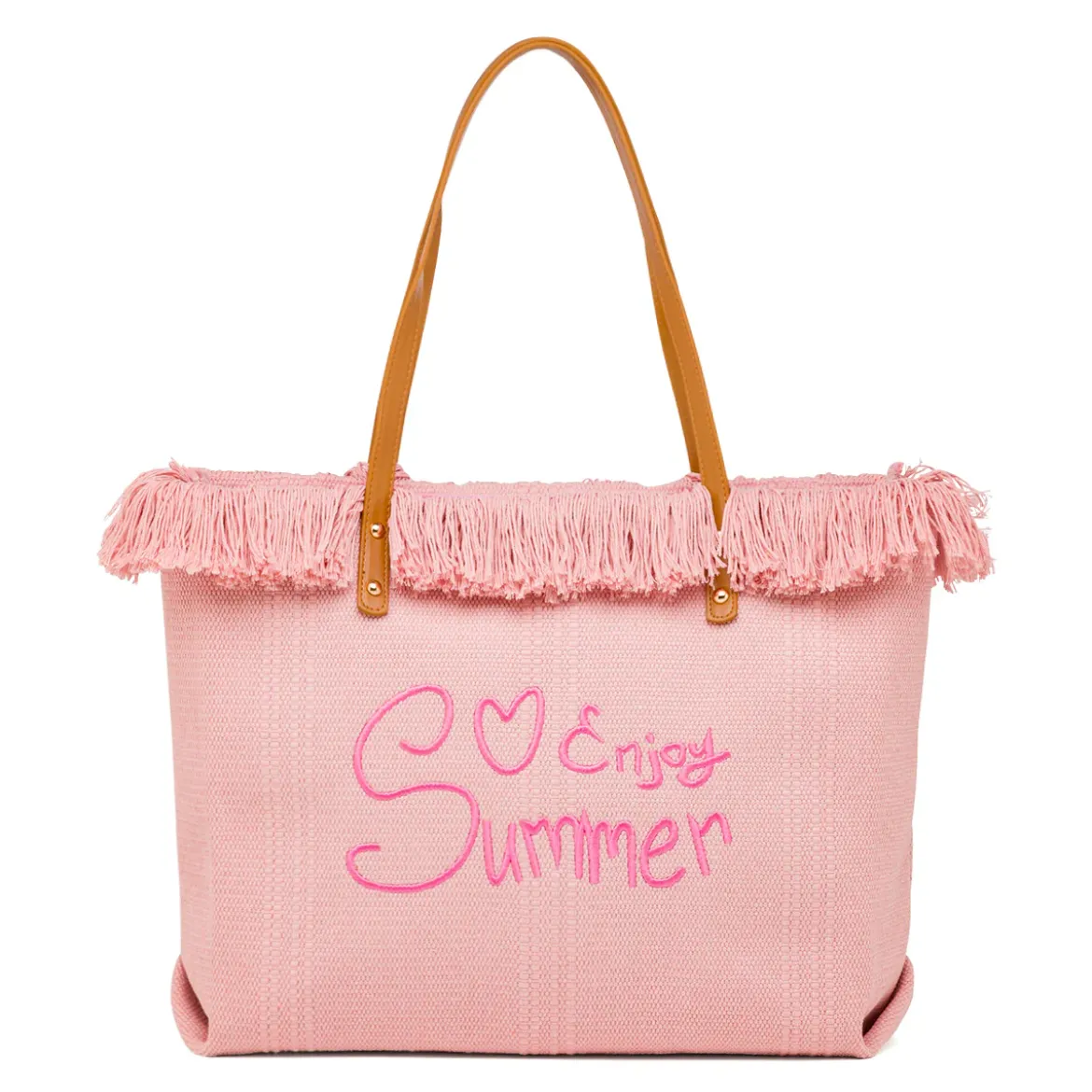 Borsa da Mare Rosa da Donna con frange Swish Jeans