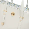 Borsa Donna bianca effetto saffiano e fantasia floreale Carrera Jeans