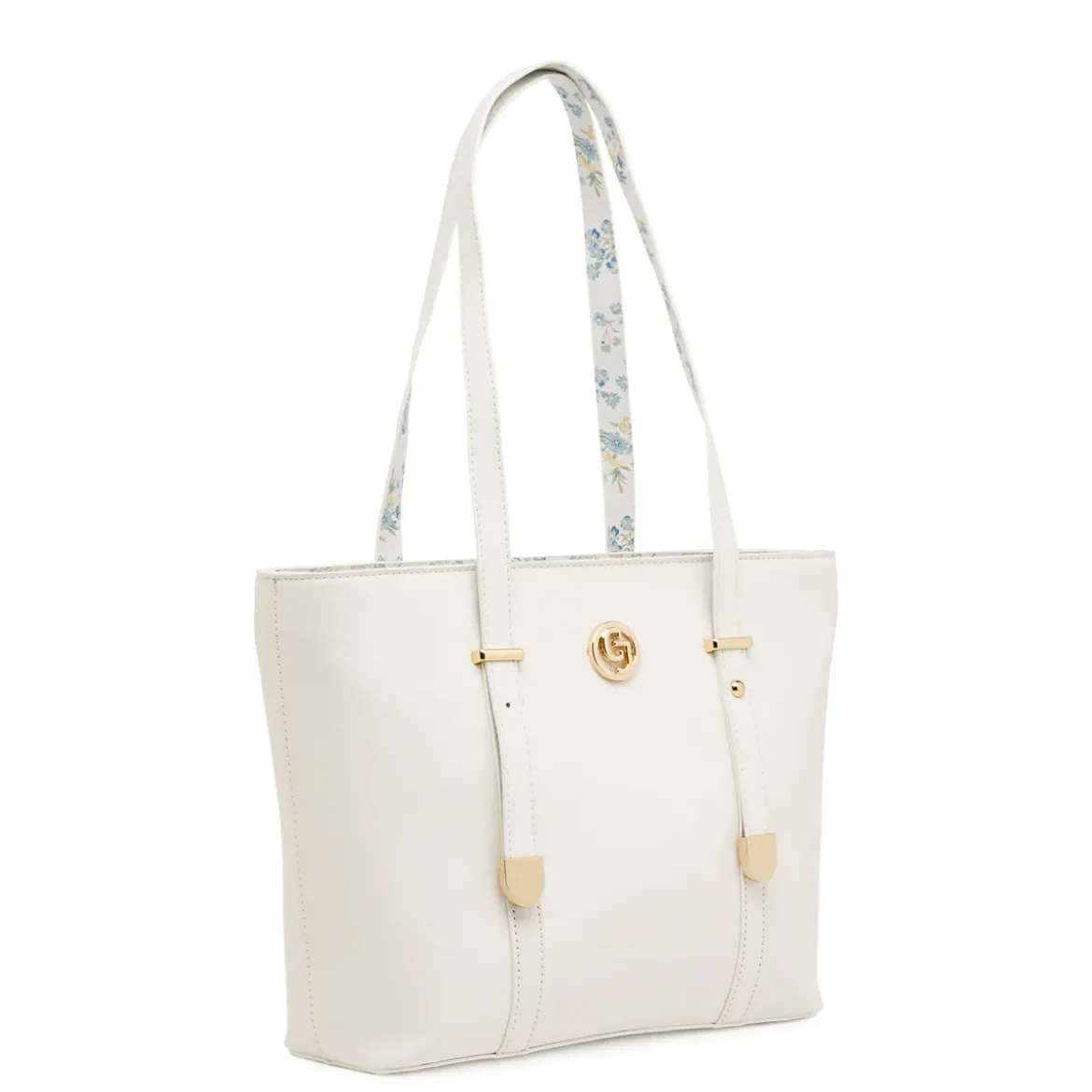 Borsa Donna bianca effetto saffiano e fantasia floreale Carrera Jeans