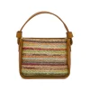 Borsa Donna multicolore con trama a righe effetto paglia Lora Ferres