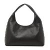 Borsa Hobo da Donna Nera con Dettaglio Intrecciato Lora Ferres