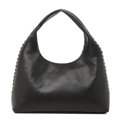 Borsa Hobo da Donna Nera con Dettaglio Intrecciato Lora Ferres