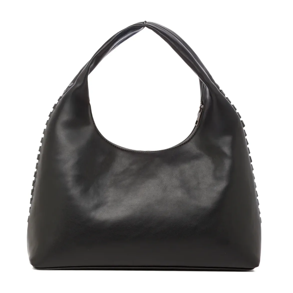Borsa Hobo da Donna Nera con Dettaglio Intrecciato Lora Ferres