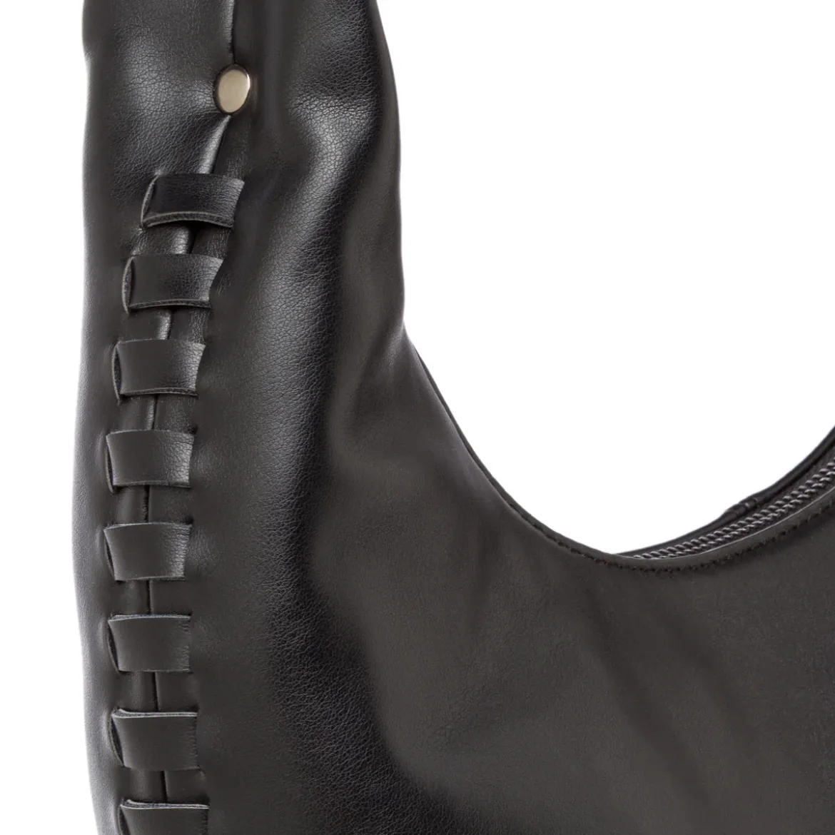 Borsa Hobo da Donna Nera con Dettaglio Intrecciato Lora Ferres