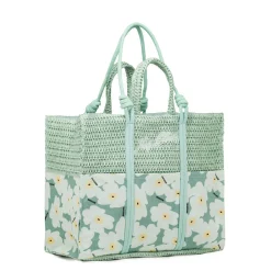 Borsa mare da Donna azzurro acqua con motivo floreale Naj Oleari