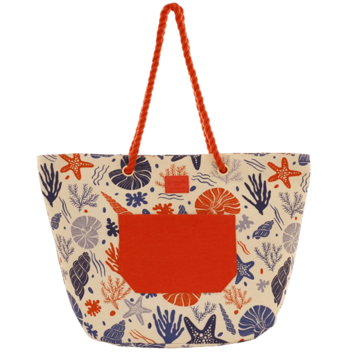 Borsa mare da Donna beige con stampa conchiglie blu Camomilla Milano