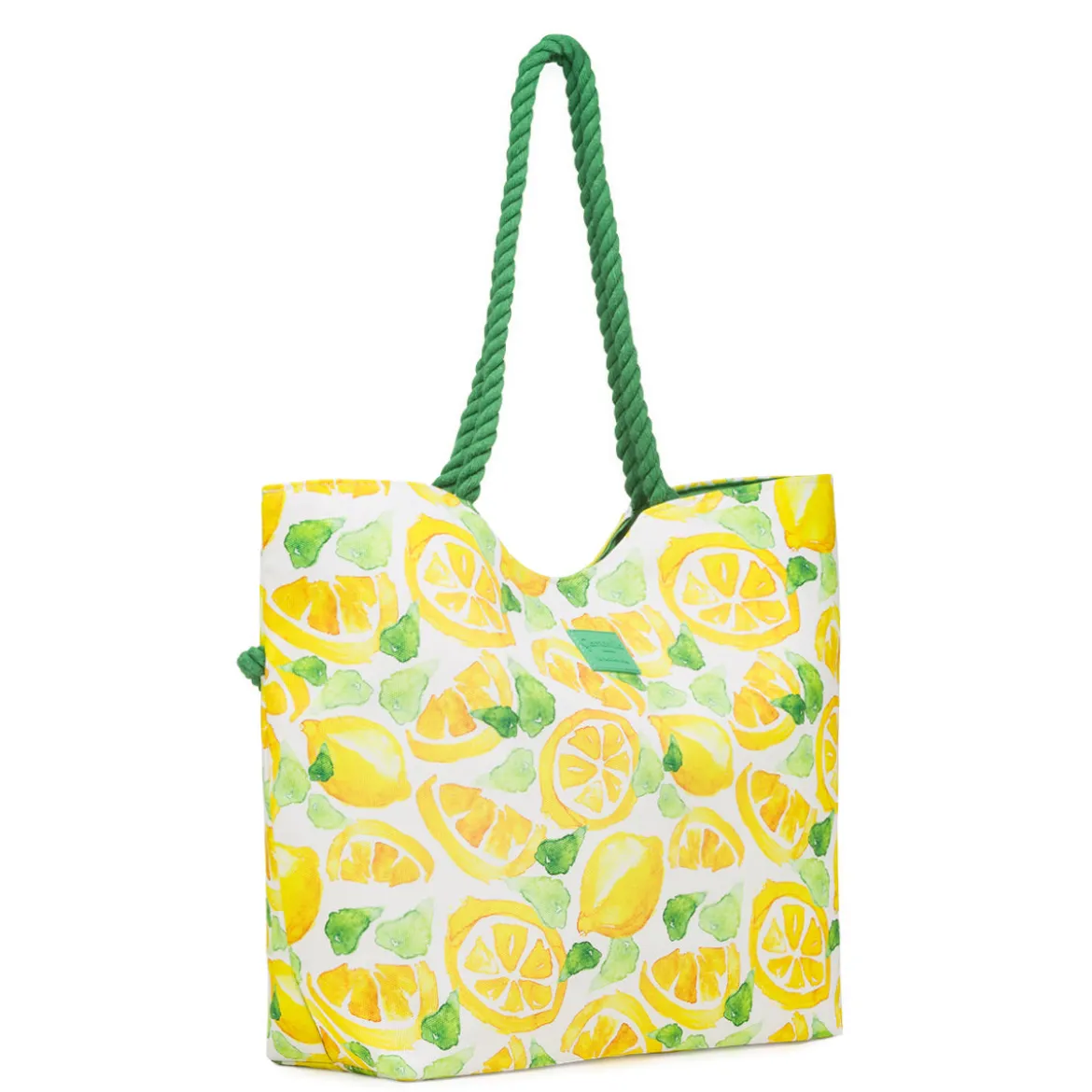 Borsa mare Donna con stampa limoni e manici in corda Camomilla Milano